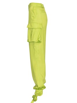 Pantaloni cargo in raso martellato - 3