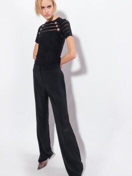 Maglia a costine con trasparenze - 3