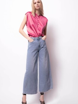 Blusa senza maniche in satin - 3