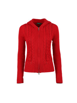 Maglia zip con cappuccio