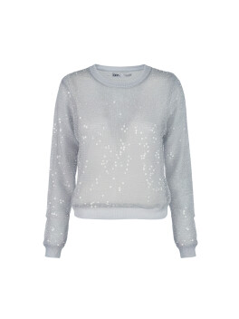 Maglione con tessuto trasparente