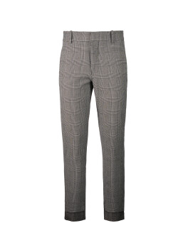 Check cigarette trousers