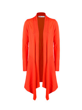 Cardigan with ribbed inserts