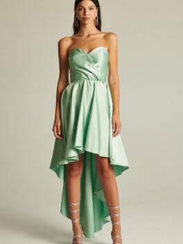 Short dress with satin tail - 3