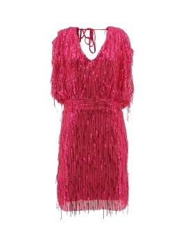Mini dress with sequin fringes