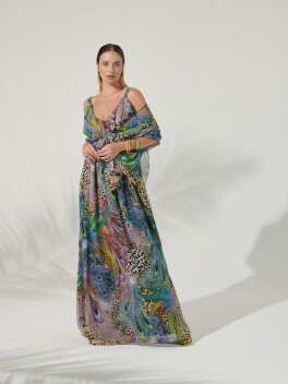 Printed long dress - 3