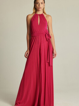 Jumpsuit with American neckline in lurex knit - 3