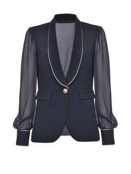 Blazer in crêpe e georgette