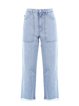 Jeans straight leg con tasconi frontali