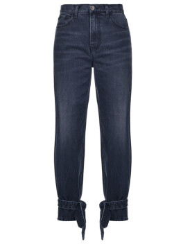 Mom-fit jeans with ankle ties