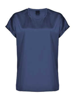 Blusa a maniche corte in raso di seta
