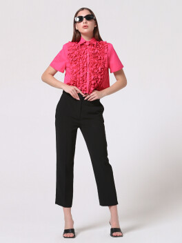 Short-sleeved crop shirt - 3