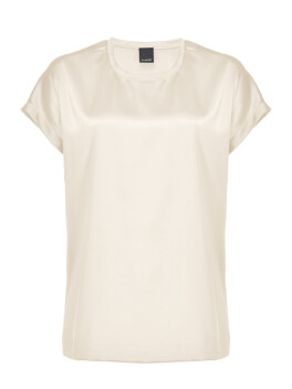 Blusa a maniche corte in raso di seta