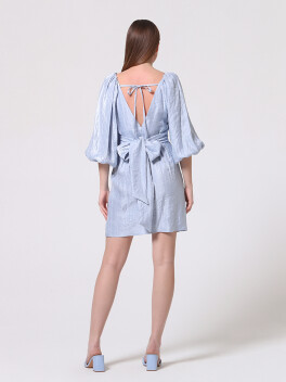 Short dress with puff sleeves - 3