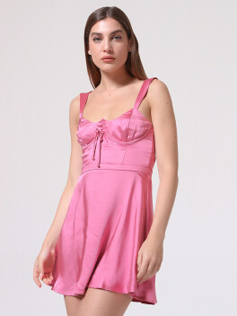 Satin mini dress - 3