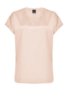 Blusa a maniche corte in raso di seta