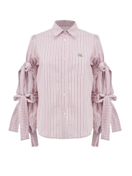 Classic patterned striped shirt with ribbons