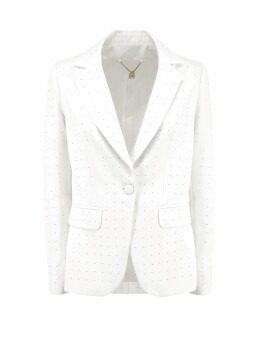 Single-breasted blazer with micro studs