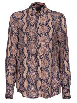 Snake print twill shirt