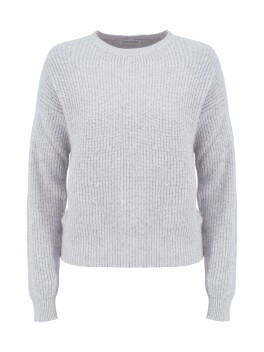Crewneck worked in corncob stitch