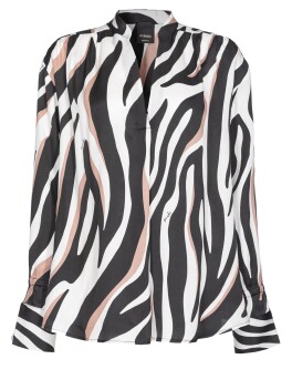 Blusa stampata effetto animalier astratto