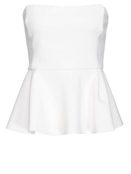 Sleeveless top with maxi peplum-effect