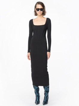 Vestito midi con lavorazione vanisé - 3