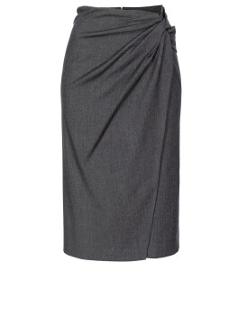 Flannel midi skirt with side twist