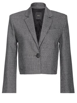 Blazer corto in flanella Principe di Galles