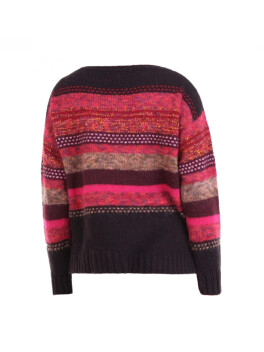 Patterned boat neck pullover - 3