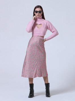 Long floral print skirt - 3