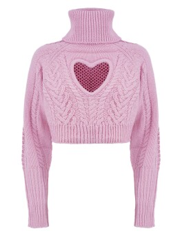 Maglia crop con cut out a forma di cuore