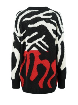 Maxi patterned cardigan in wool and alpaca - 3