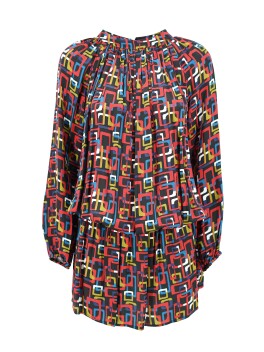 Abstract geometric patterned dress
