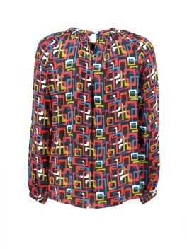 Abstract geometric patterned blouse - 3
