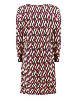 Vestito con spilla fantasia geometrica - 3