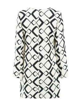 Vestito fantasia geometrica con applicazione gioiello - 3