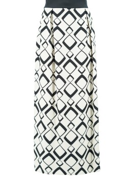 Long geometric pattern skirt
