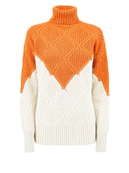 Ribbed turtleneck in alpaca and wool blend