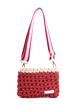 Two-tone clutch bag with shoulder strap