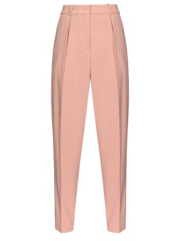 Pantaloni carrot in satin lucido