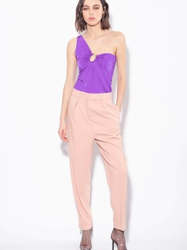 Carrot-fit trousers in shiny satin - 3