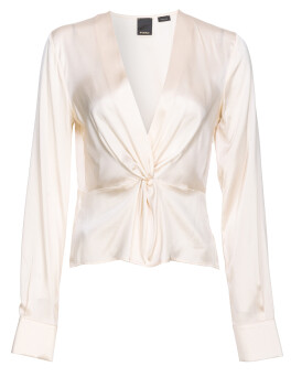 Silk blouse with front crossover