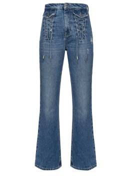 Jeans flare con stringhe