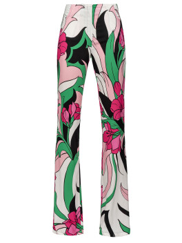 Flare trousers flower print