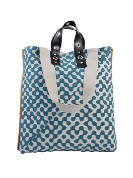 Shopping bag con manico in similpelle