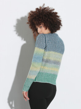 Multicolor English knit crewneck pullover - 3
