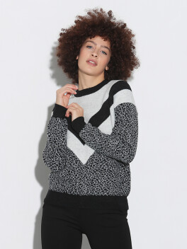 Geometric print sweater - 3