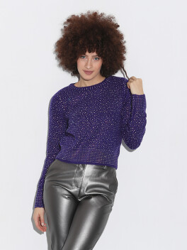 Full crystal decorated sweater - 3