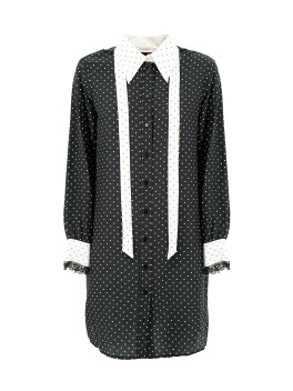 Micro patterned shirt dress